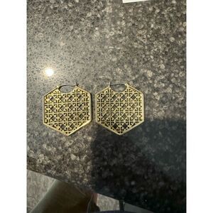 Tory Burch Gold Logo Hoop Earrings